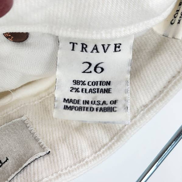 TRAVE Denim Colette White Kick Flare Raw Hem Casual Jeans Size 26 - Picture 8 of 8